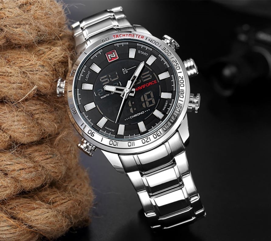 Часы наручные мужские Naviforce Savonna Silver (9093) - фото 5