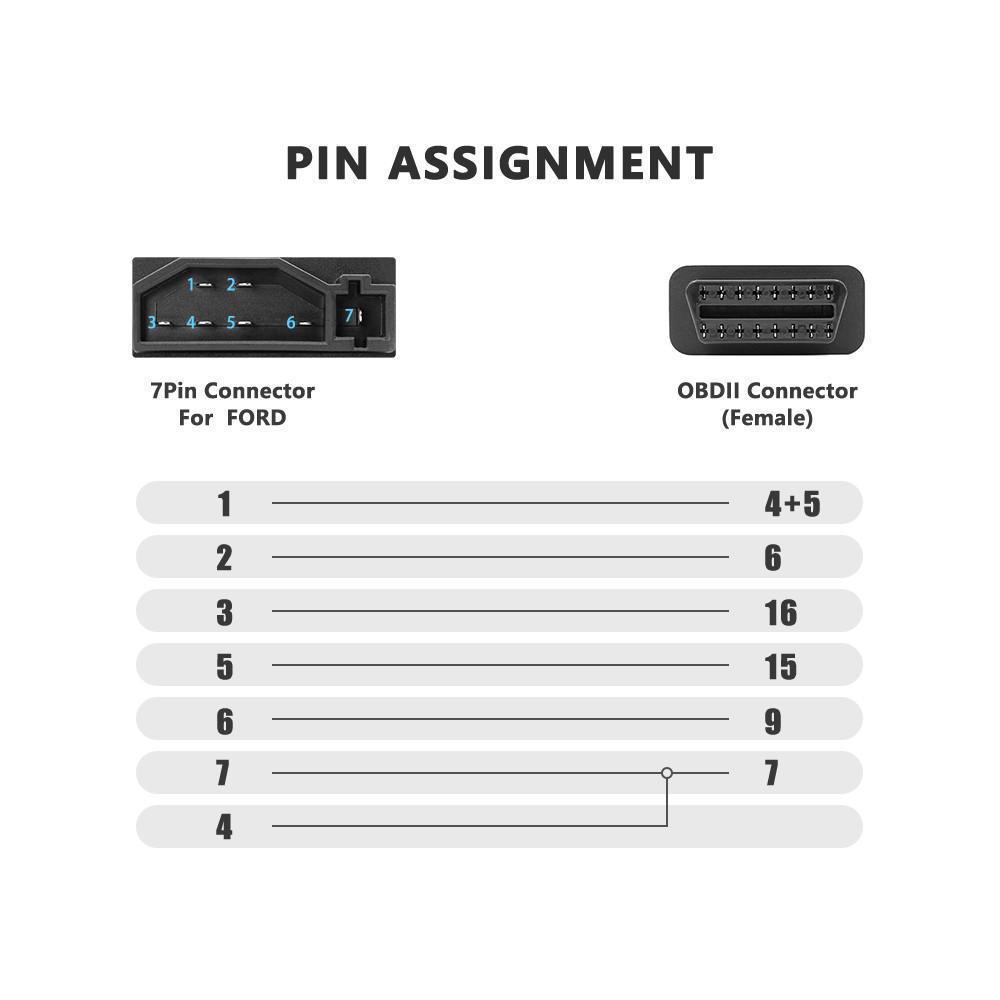 Перехідник з Ford Lincoln Mercury 7pin на OBD2 16pin - фото 3