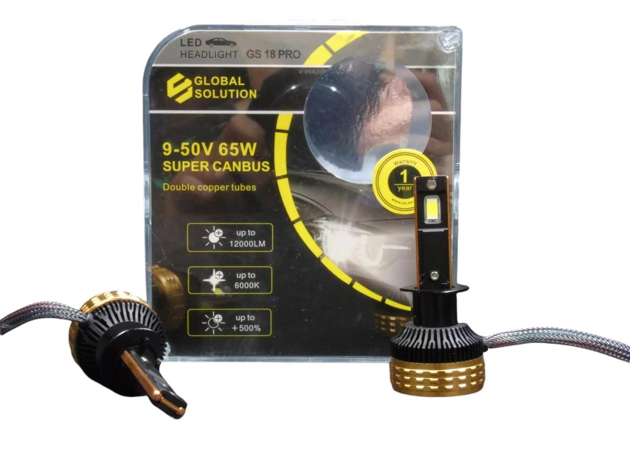 Автомобильная лампа Global Solution GS18Pro H1 60W 12000Lm 6000K (8801PRO)