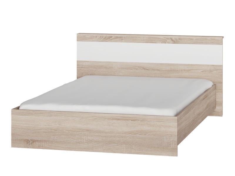 Кровать Эверест Соната-1400 сплошной щит 140x200 см Дуб сонома/Белый (ЕВ20163)