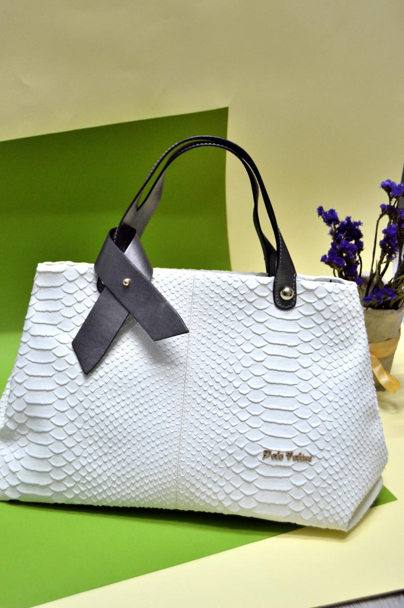 Жіноча сумка Pele Velini під пітона Білий (1206)