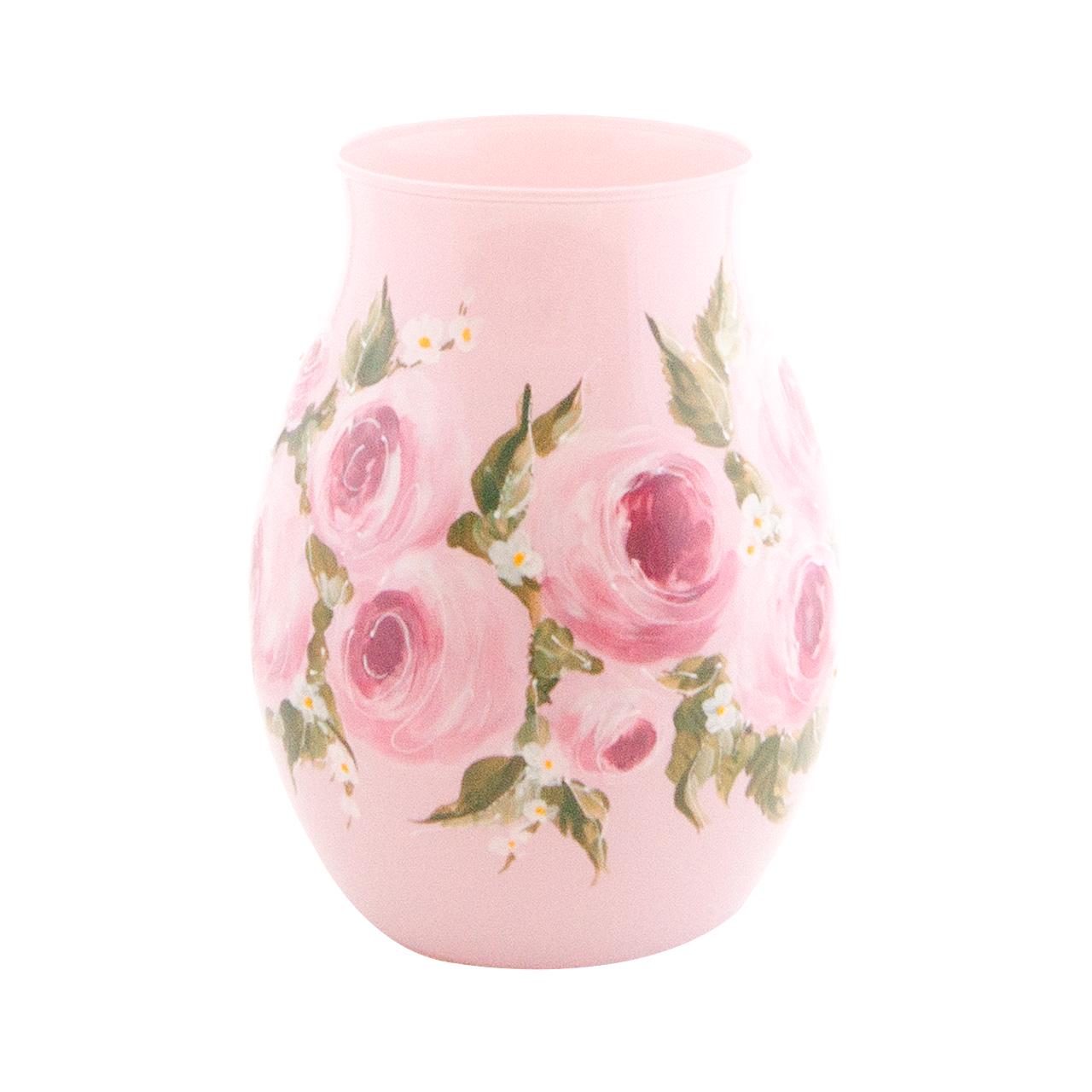 Ваза стеклянная VB Vivente c495 ручная роспись H 22,5 см D 16,5 см (24088-2506c495) - фото 2