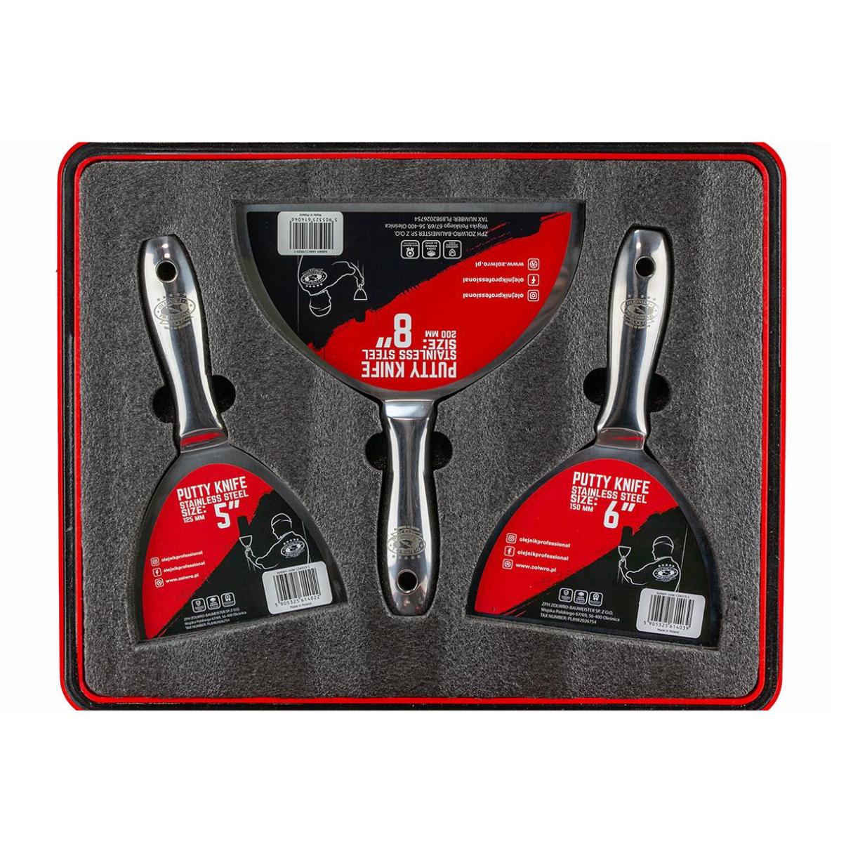 Набор профессиональных шпателей из нержавеющей стали Olejnik (WMR-1) - фото 3 Набор профессиональных шпателей из нержавеющей стали Olejnik (WMR-1) - фото 3