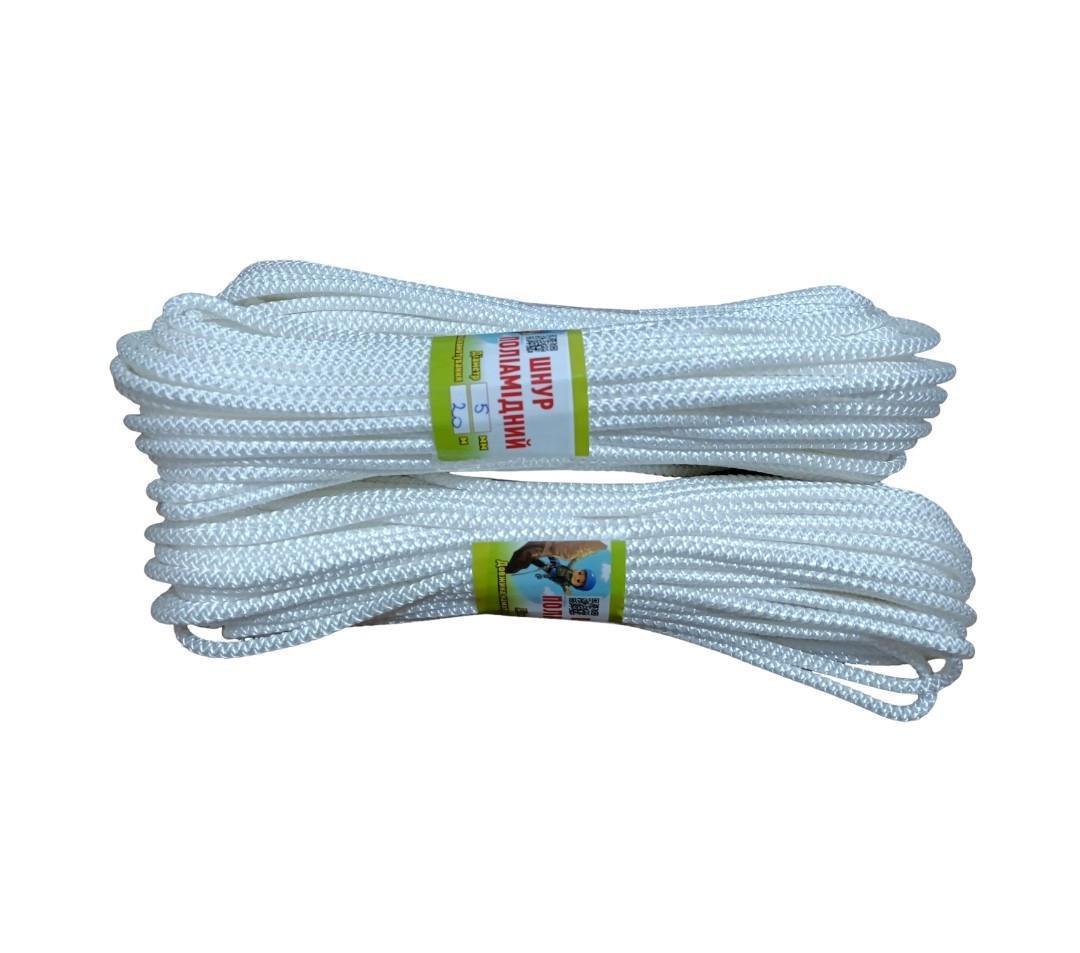 Шнур полиамидный вязаный 20 м 5 мм Белый (2396529081) - фото 2