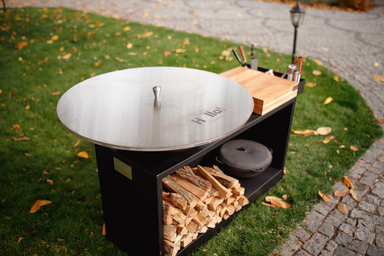 Гриль-мангал барбекю з великою відкритою тумбою Smoke House Holla Grill Black Wide (600002) - фото 5