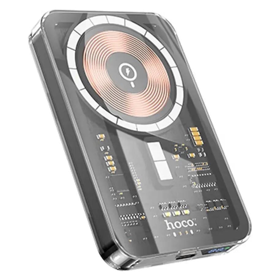 Повербанк магнітний Hoco Q14 Ice Crystal magnetic fast charging 5000 mАh Чорний (2827086291)