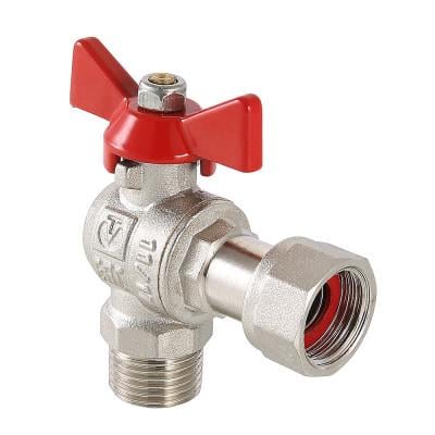 Кран шаровой Valtec угловой с накидной гайкой ВЗ 1/2"х3/4" (VT.267.N.0405)
