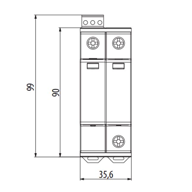 Обмежувач перенапруги ETI ETITEC C T2 2Р 40кА 275В (2440401) - фото 2