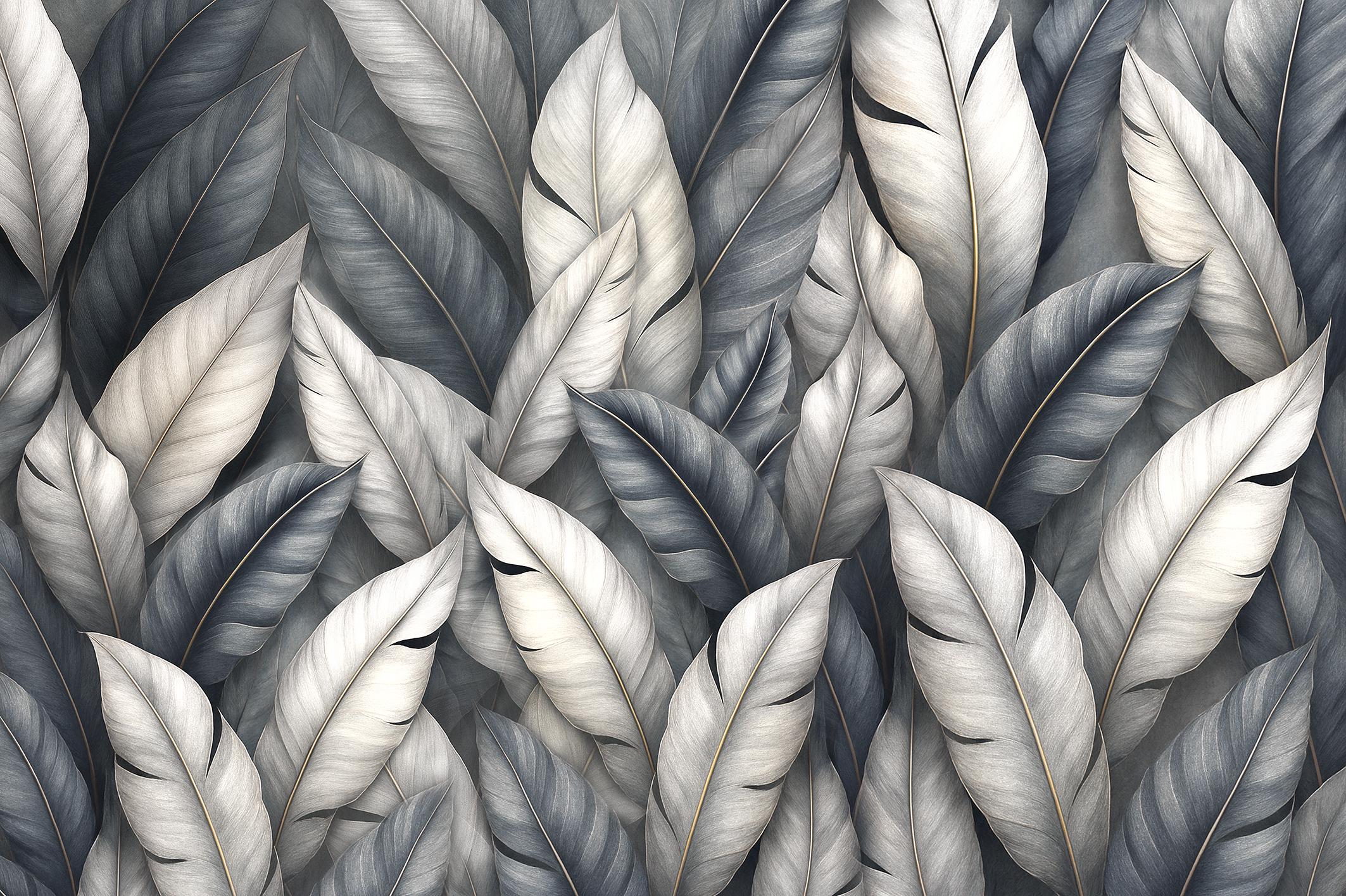 Фотообои флизелиновые Upstream Серебряные листья игра света и теней 180х120 см (S5NTR-105/2)