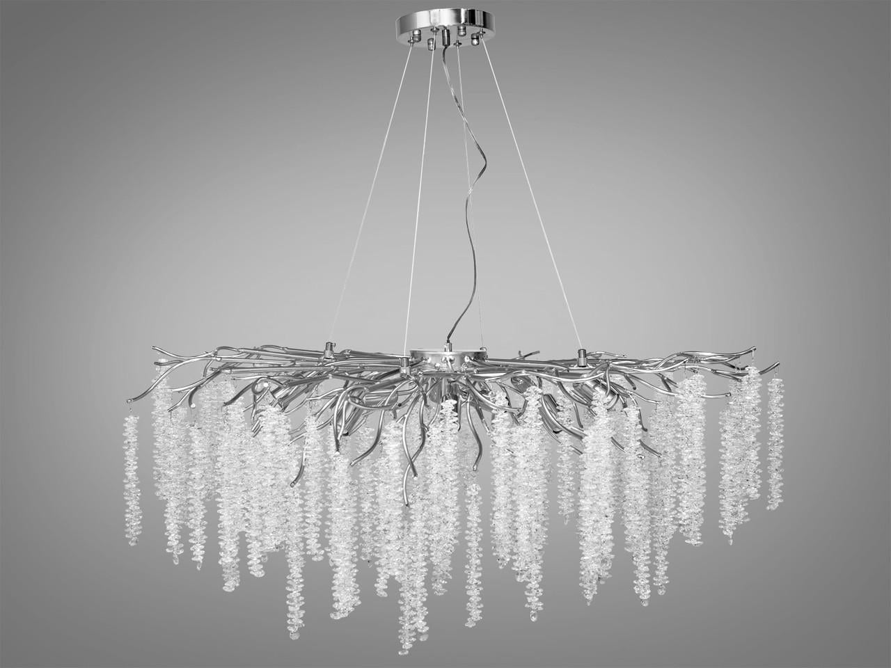 Люстра хрустальная 605-1000CH-LS Глициния овальной формы Хром (2069822807)