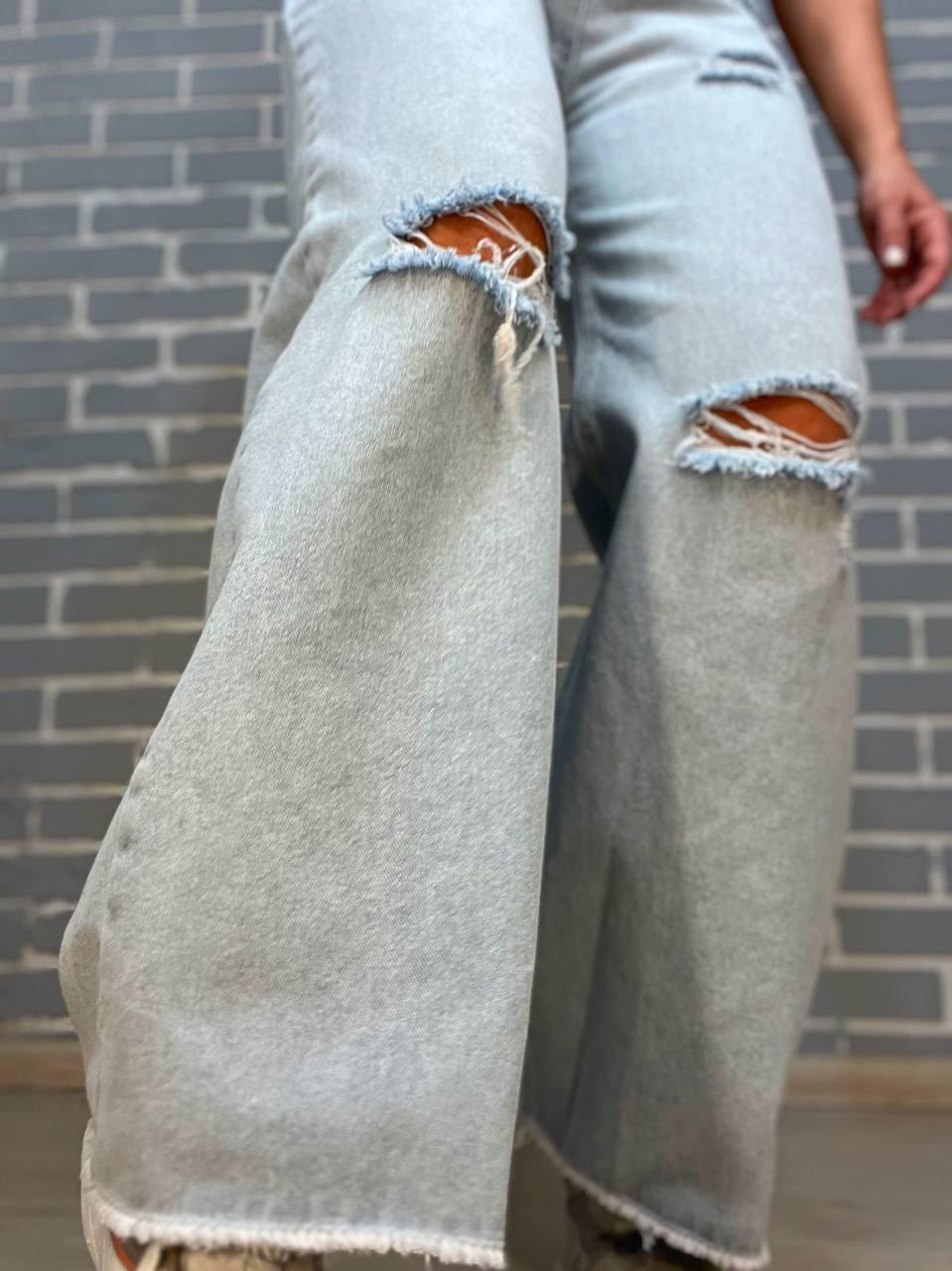 Джинси жіночі ITS Basic 2655 WIDE LEG рвані широкі від стегна р. 42 Блакитний (2612) - фото 2 Джинси жіночі ITS Basic 2655 WIDE LEG рвані широкі від стегна р. 42 Блакитний (2612) - фото 2