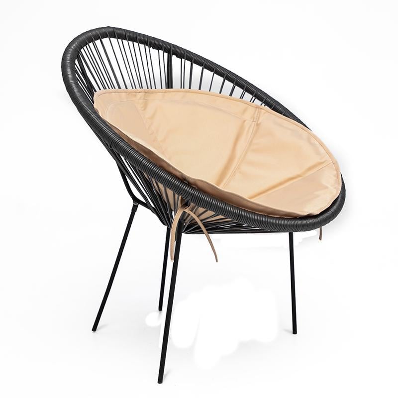 Стул садовый из ротанга Kospa Acapulco с маленькой подушкой Бежевый (1365)