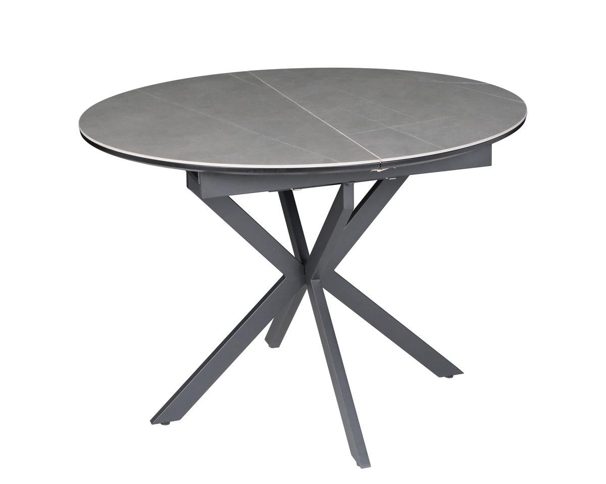 Обеденный стол раскладной Intarsio GENEWA CERAMIC 105/140х105 см Серый/Черный (32300962)