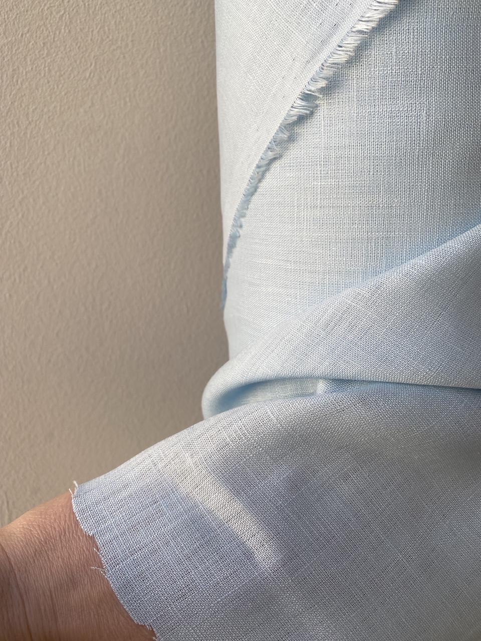 Тканина LINEN PLUS 100% льон 143 см 1347 Світло-блакитний - фото 2 Тканина LINEN PLUS 100% льон 143 см 1347 Світло-блакитний - фото 2