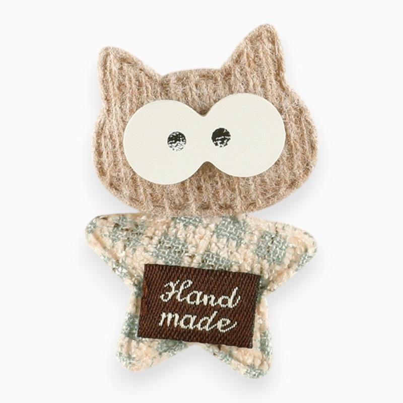 Аппликация нашивка Cat Hand Made 5х3,5 см 1 шт. Бежевый (АН5035ж03)