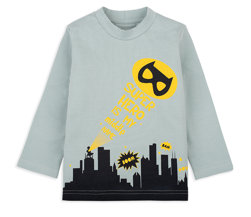 Футболка детская хлопковая с длинным рукавом для мальчика Gabbi FT-20-1-1 86 см Зеленый (12009)