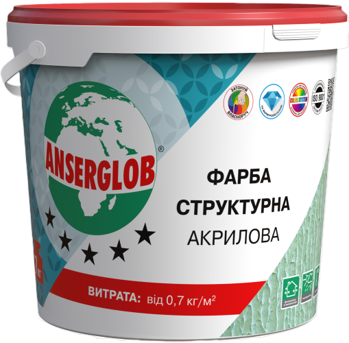Фарба структурна ANSERGLOB акрилова 28 кг (15719)