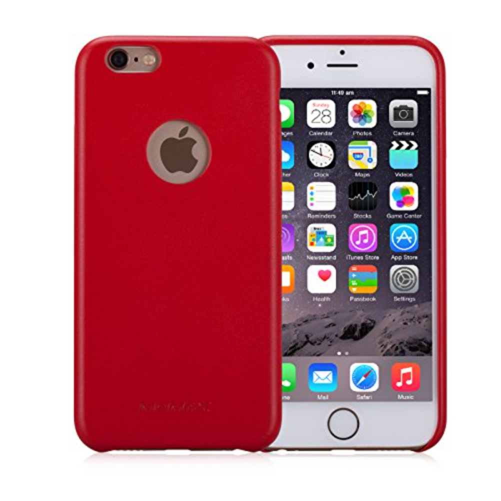 Чехол-накладка Momax Leather Feel Series for iPhone 6/6S, Red (CTAPIP6R) - фото 2