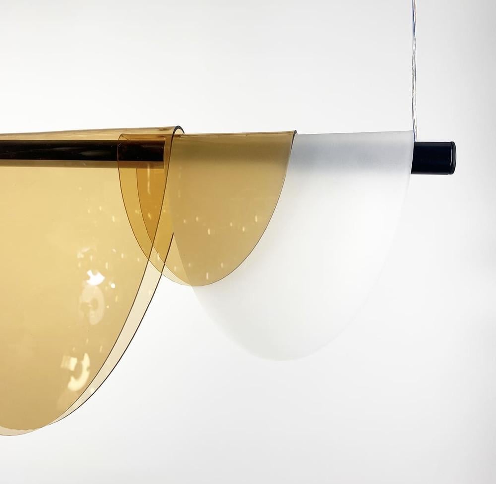 Люстра удлиненная Led с янтарно-матовыми пластинами 100 см (sga 21 am) - фото 3 Люстра удлиненная Led с янтарно-матовыми пластинами 100 см (sga 21 am) - фото 3