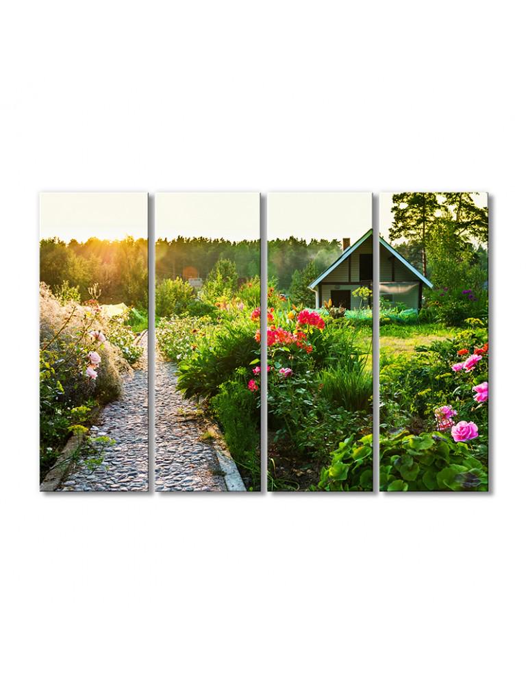 Картина модульная Садовый рай на своем участке 4 модуля 90x135 см Картина модульная Садовый рай на своем участке 4 модуля 90x135 см