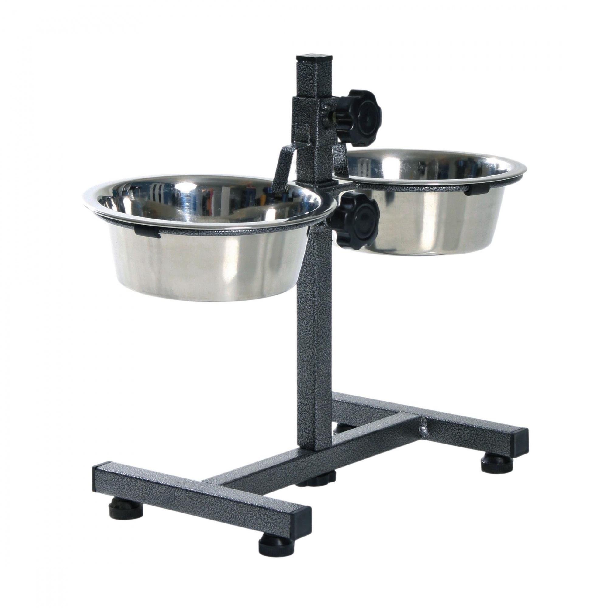 Миска для собак Trixie двойная на регулируемой подставке металлическая 15 см (24920)