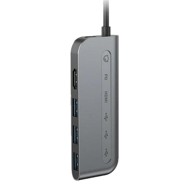 Хаб Xiaoxin 5в1 100W 3xUSB/4K HD/Type-C