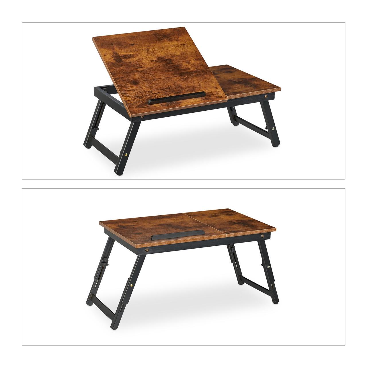 Подставка для ноутбука Relaxdays 5 углов наклона регулируемая складная с ящиком для хранения 23x61 см - фото 4 Подставка для ноутбука Relaxdays 5 углов наклона регулируемая складная с ящиком для хранения 23x61 см - фото 4