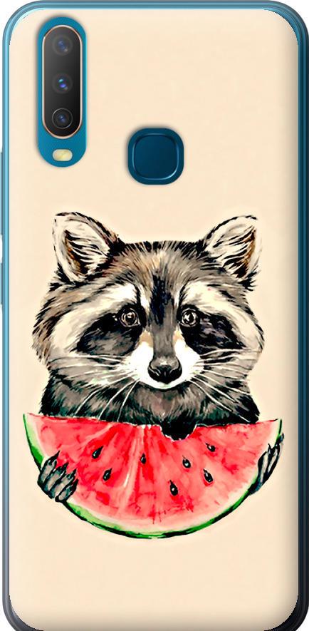 Чехол на Vivo Y15 Енотик с арбузом (4605t-1791-42517)