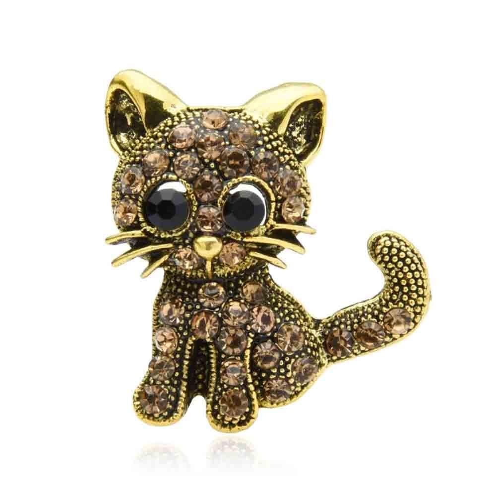 Брошка Broche Котик BRBF111251 Золотистий