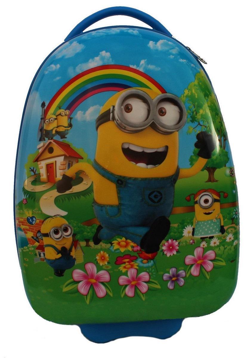 Чемодан детский пластиковый Миньены 42 см 2 колеса (Bp188302)