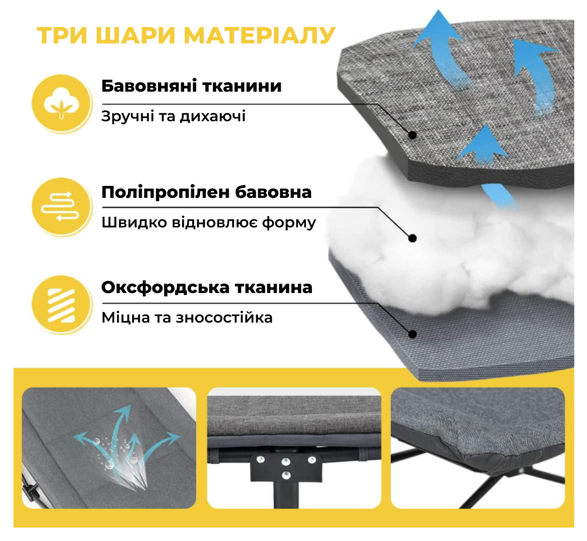 Шезлонг-кровать складная WCG CC-S08 матрас и подушка (CC-S08) - фото 6