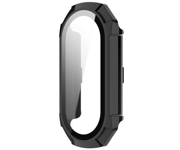 Чехол с защитным стеклом PC для Xiaomi Smart Band 10 Черный