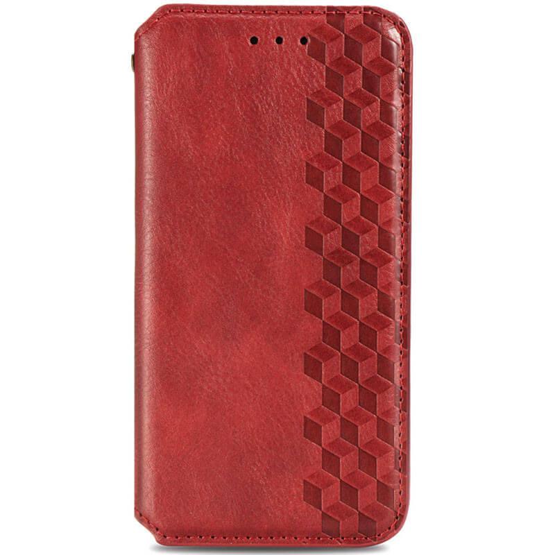 Кожаный чехол книжка GETMAN Cubic (PU) для Xiaomi Redmi Note 10 Pro/10 Pro Max Красный