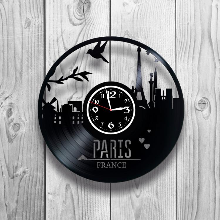 Часы настенные Французский стиль 0092 из виниловой пластинки