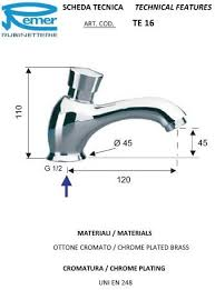 Кран пневматичний Remer для раковини (TE16) - фото 2 Кран пневматичний Remer для раковини (TE16) - фото 2