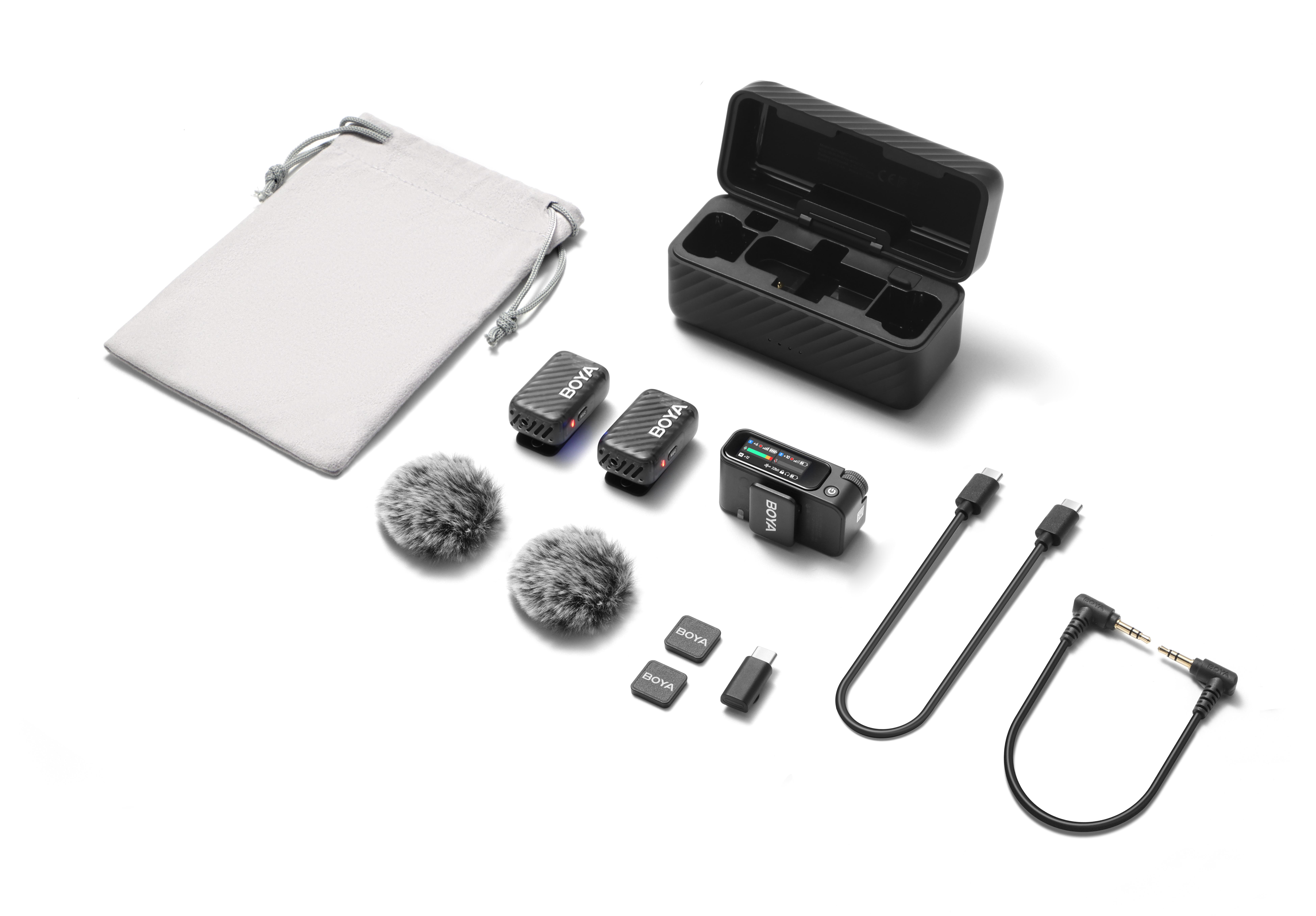 Микрофон петличный Boya BOYAMIC 2-02 2025 Type-C+3,5 мм TRS с зарядным кейсом (50056) - фото 16