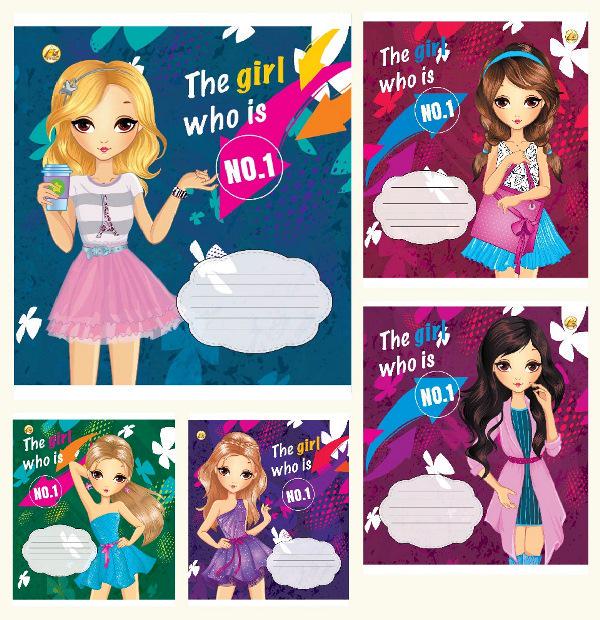 Зошити учнівські у лінійку Тетрада 32301 Super Girls 24 арк. 20 шт. в уп. (MTT-164595)