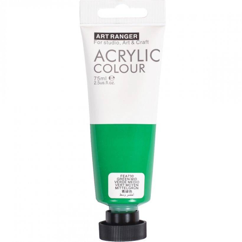 Акриловая художественная краска ART RANGER Acrylic 730 Зеленая средняя (106854) - фото 1