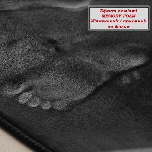 Набор ковриков в ванную и туалет Smooth Premium Memory Foam 2в1 80х50/60х50 см Черный (NK2in1Smooth0005) - фото 4 Набор ковриков в ванную и туалет Smooth Premium Memory Foam 2в1 80х50/60х50 см Черный (NK2in1Smooth0005) - фото 4