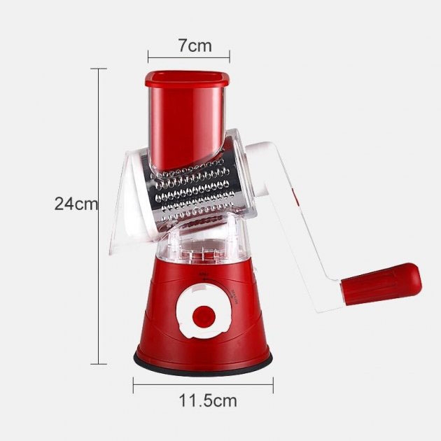 Овочерізка Tabletop Drum Grater Kitchen Master 3 насадки Red (tf5726) - фото 15 Овочерізка Tabletop Drum Grater Kitchen Master 3 насадки Red (tf5726) - фото 15