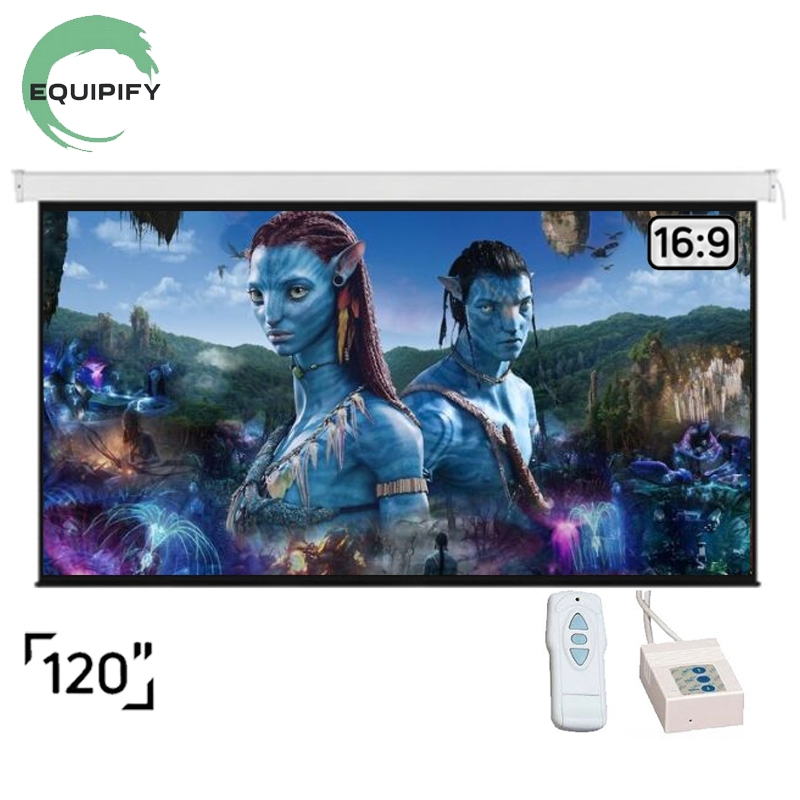 Екран проекційний EQUIPIFY ESAA120 моторизований настінний стельовий 120" 265x148 см 16:9 (tf2649) - фото 2 Екран проекційний EQUIPIFY ESAA120 моторизований настінний стельовий 120" 265x148 см 16:9 (tf2649) - фото 2