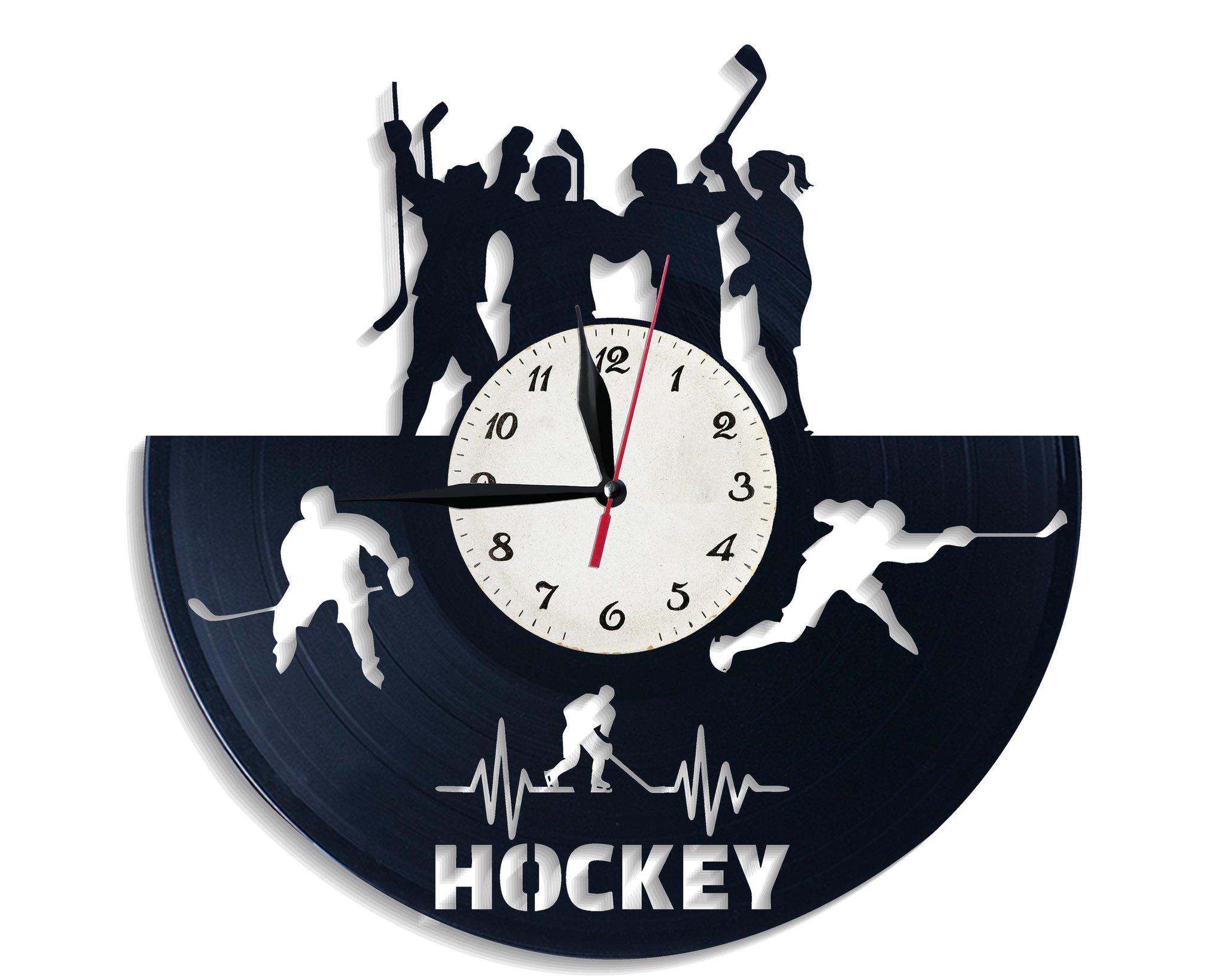 Часы настенные Хоккеист 2667 из виниловой пластинки