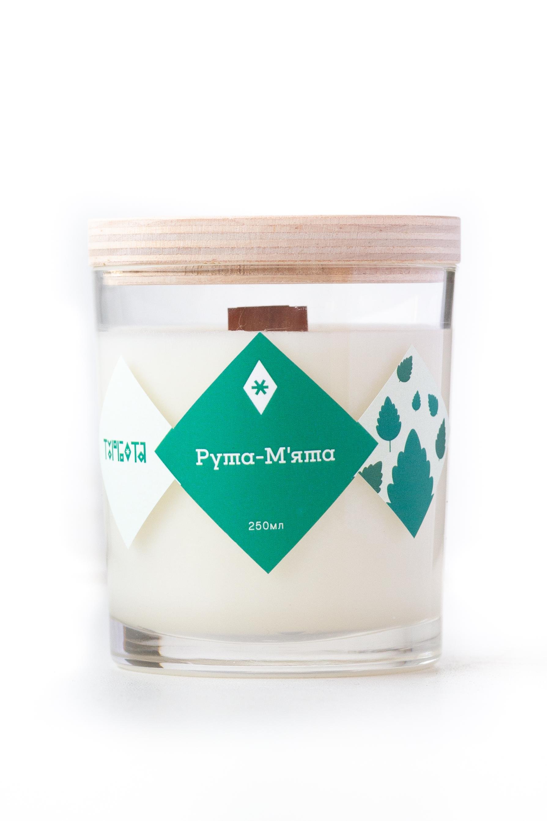 Аромасвеча соевая Turbota candles "Рута-м'ята" 145 г 9 см (200mlmint)