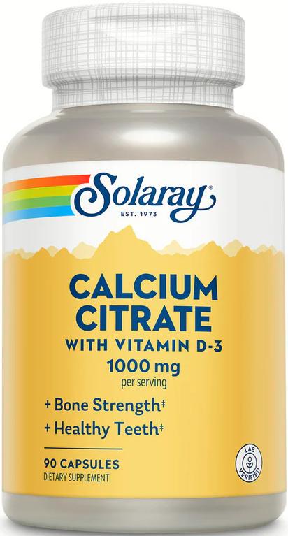 Цитрат кальция c витамином Д3 Solaray Calcium Citrate with Vitamin D3 1000 мг 90 капсул