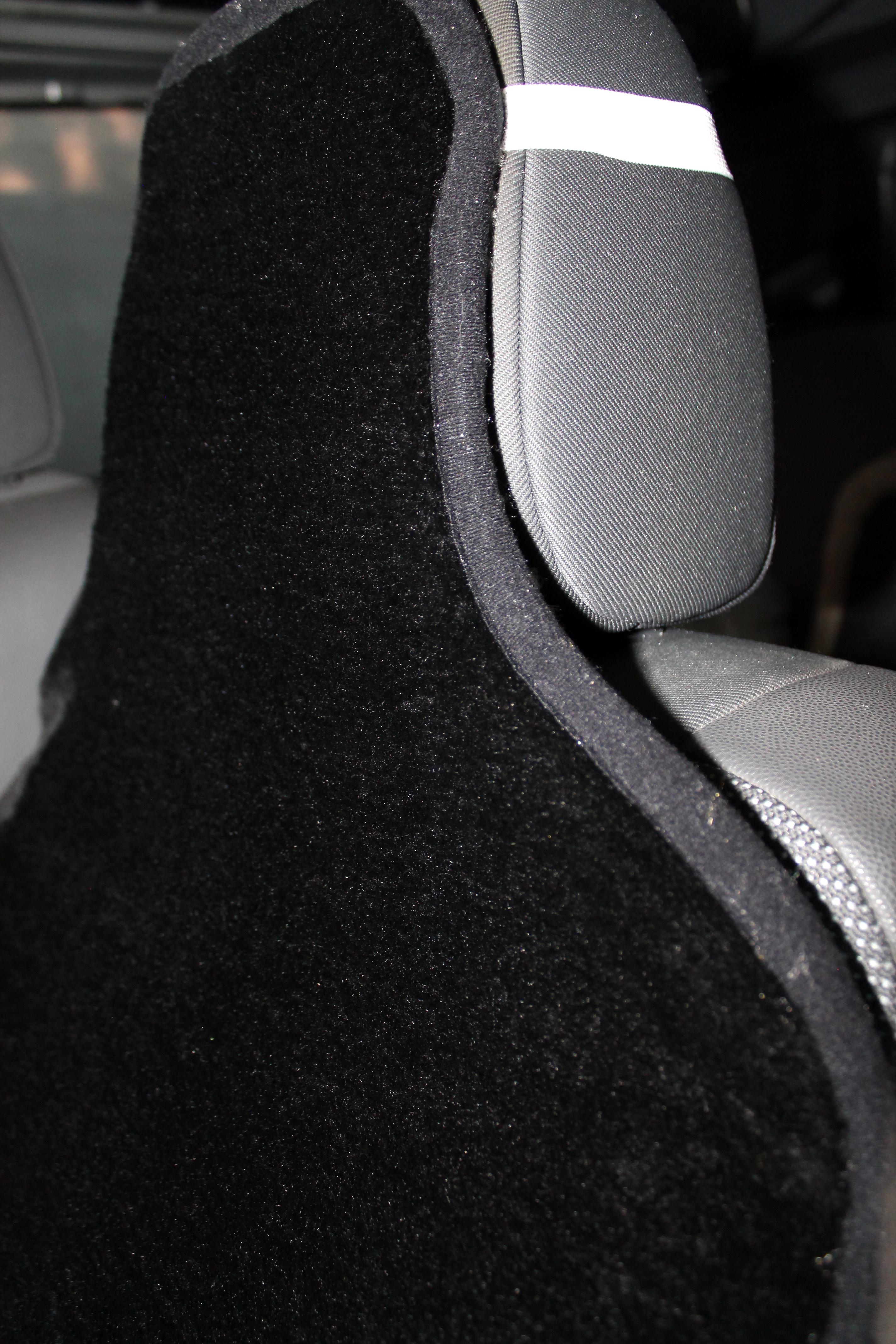 Накидка на сиденье автомобиля из овчины Sheepskin эко-шерсть 1 шт. Черный (341) - фото 3