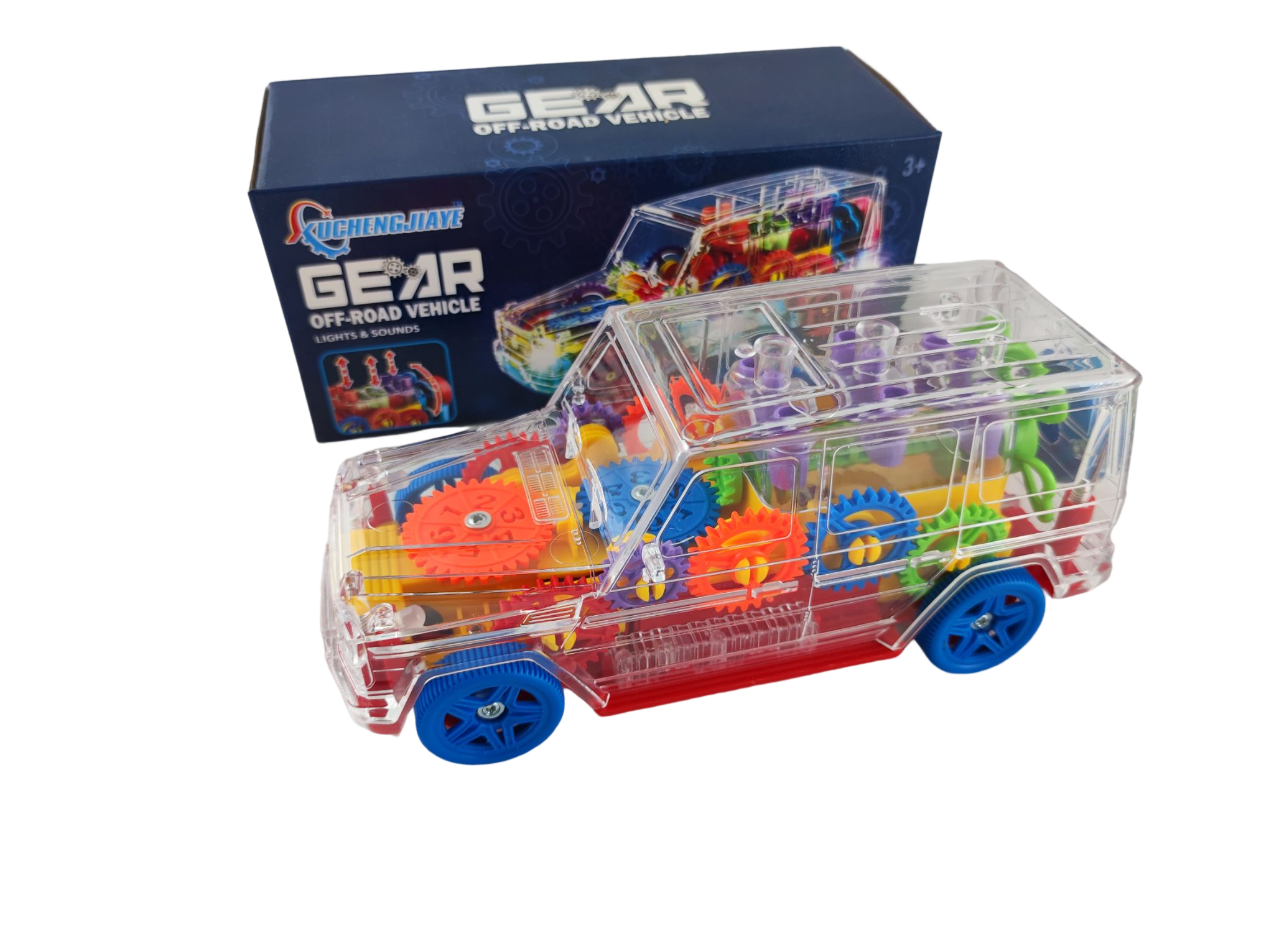 Машинка детская музыкальная A-Toys Джип в прозрачном корпусе со световыми эффектами (136585)