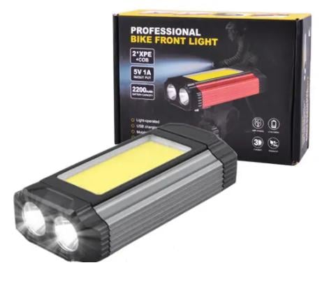 Велофонарь 501-2XPE+COB micro USB 7 режимов (5010)