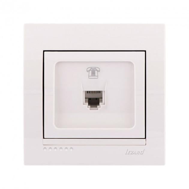 Розетка телефонная одинарная Lezard Deriy Белый