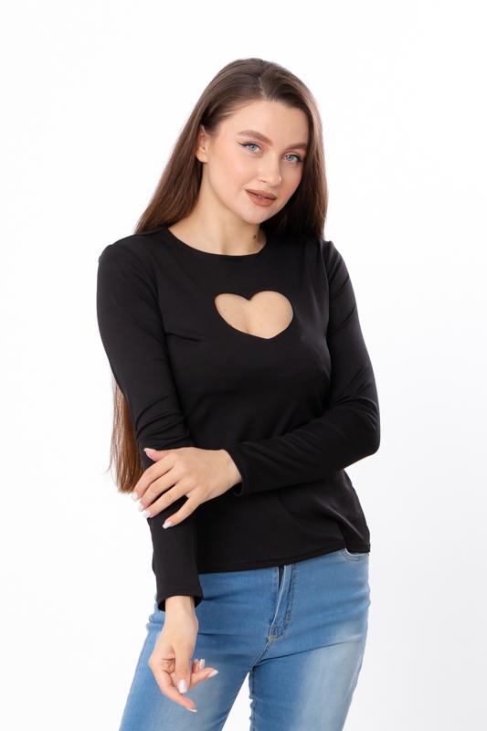 Кофта жіноча з вирізом Носи Своє р. 42 Чорний (15523) - фото 2
