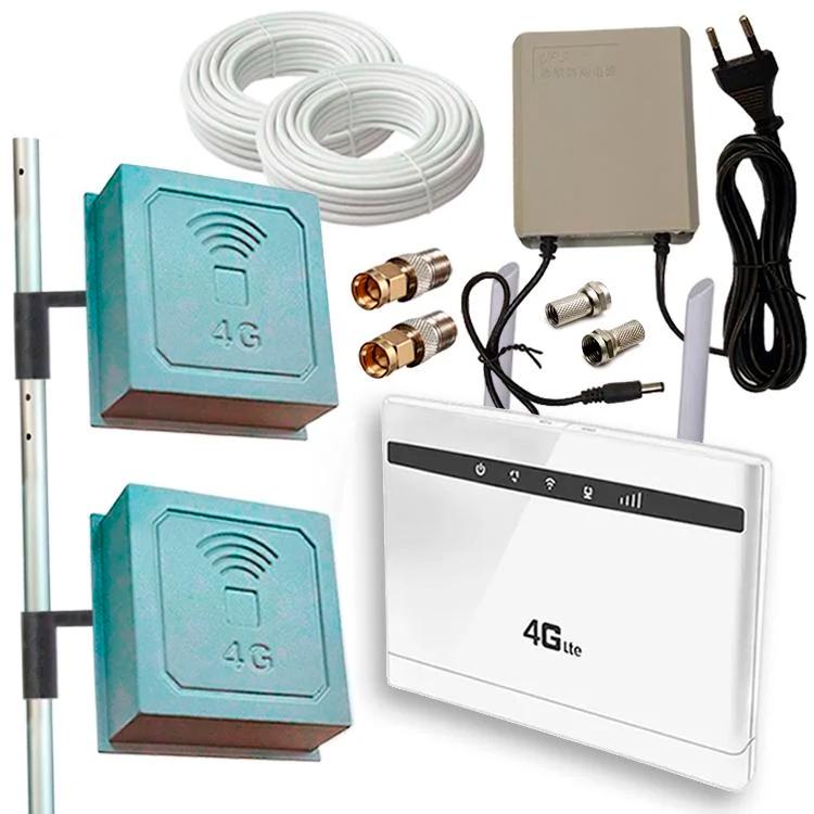 Комплект 4G Wi-Fi роутер TianJie CP-100 и две всечастотные антенны 34 дБ